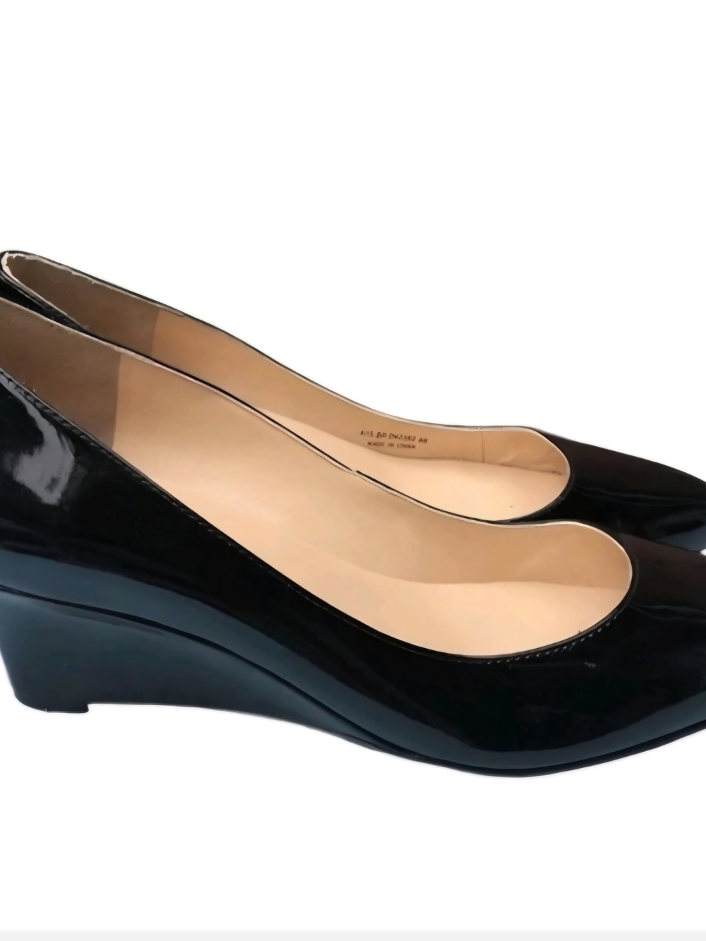 Cole Haan Black Patent Wedge Pumps Size 8